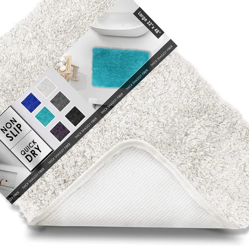 Vista 57 de Clara Clark Alfombras de baño, alfombras de baño ultra suaves y peludas - tapetes de baño para baño, lavable a máquina, base antideslizante de goma