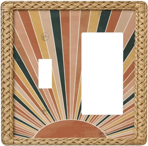 Vista 149 de Cubiertas de Interruptor de Luz Artísticas Decorativas Boho Figura Abstracta Interruptor de Pared Único Placa de Interruptor Decorativo Placa