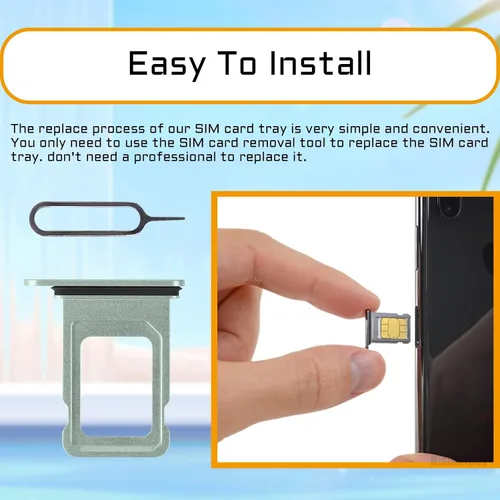 Vista 5 de Para iPhone 12 Verde Tarjeta SIM Bandeja de Reemplazo Solo Versión SIM para iPhone12 Ranura para tarjeta con anillo de goma impermeable Kit