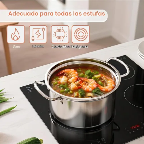 Vista 8 de Freidora profunda de 6L/6.3Qt con cesta, olla de acero inoxidable mejorada