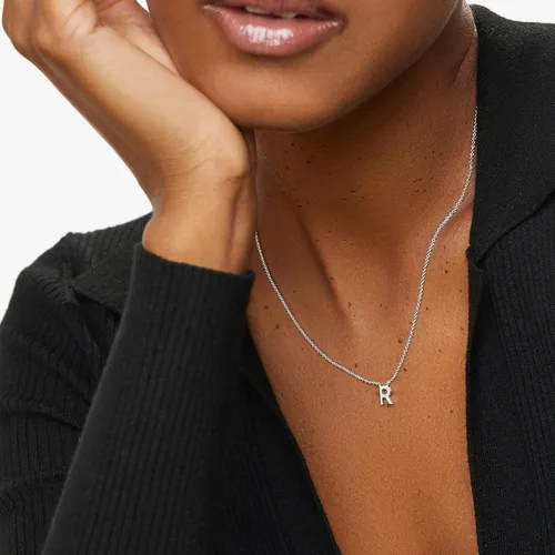 Vista 3 de Silver Initial Necklace for Women, Dainty Silver Necklace Personalized Silver Initial Letter Necklace Cute Silver Choker Necklaces for Women Trendy
