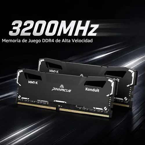 Vista 3 de Timetec Pinnacle Konduit 8GB DDR4 3200MHz PC4-25600 CL16-18-18-38 XMP2.0 Overclocking 1.35V Compatible para AMD e Intel Módulo de memoria RAM