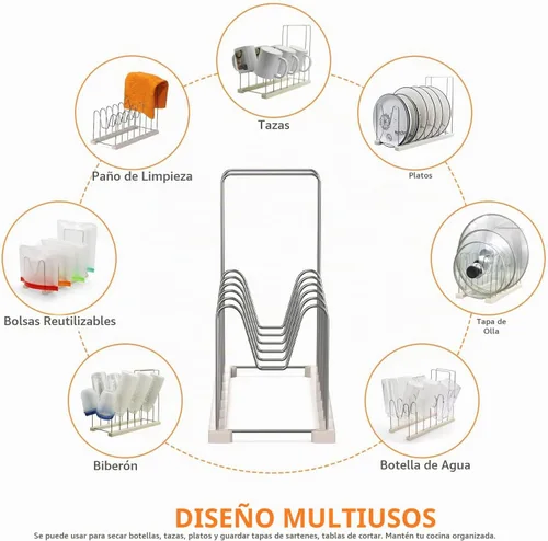 Vista 3 de Estante de secado de bolsas reutilizable, estante de secado de bolsas de silicona, estante de secadora para galón Ziplock, aperitivos, bolsas