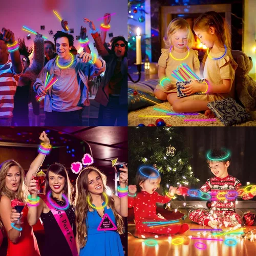 Vista 5 de JICUICUI Paquete a Granel de Barras Luminosas para Fiestas - Ultra Brillantes 50 unidades que Brillan en la Oscuridad Artículos para Fiestas