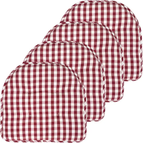 Vista 101 de Sweet Home Collection - Cojín de asiento de espuma viscoelástica y respaldo de caucho antideslizante con capitoné para silla, cojín en U, 17x16 Gris