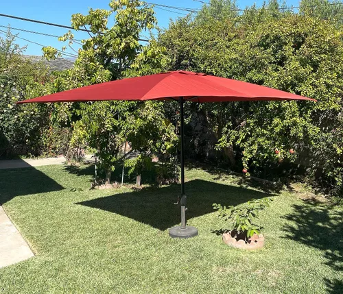 Vista 8 de BELLRINO Toldo rectangular de repuesto para paraguas de 10 x 6.5 pies con 6 varillas (solo toldo)
