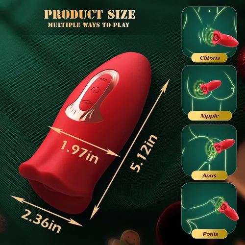 Vista 3 de Juguetes Sexuales para Adultos Vibrador, Juguete Rosa, Estimulador Sexual Rosa para Mujeres con 10 Modos de Vibración y 10 Modos de Beso Francés