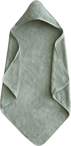 Vista 10 de Mushie Toalla con capucha para bebé Algodón orgánico (Azul bebé)