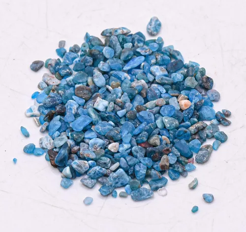 Vista 6 de Piedras pequeñas de apatita azul intenso, 7.05 oz (7 onzas), piedras preciosas pulidas, piedras preciosas naturales brillantes, muestras minerales