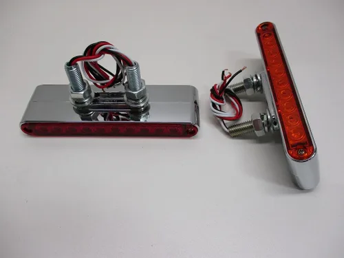 Vista 2 de Par de barras de luz LED rojo/ámbar de 6.5 pulgadas de largo, combo de doble cara para camión semirremolque