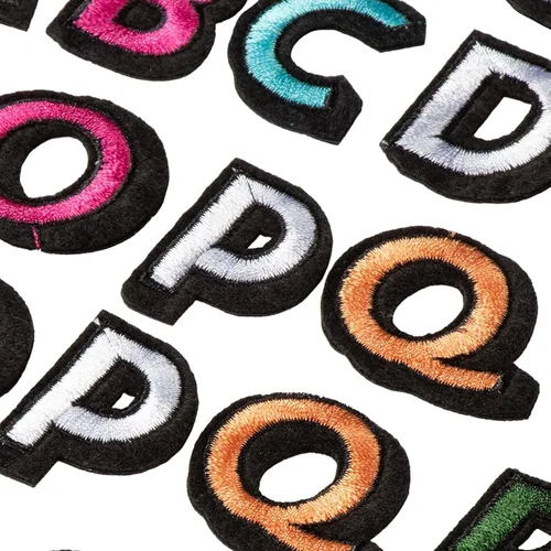 Vista 6 de Bright Creations Letras y parches para planchar – 104 piezas, 1.4 x 1 in, bordado multicolor – Parches de letras para planchar para ropa y mochilas