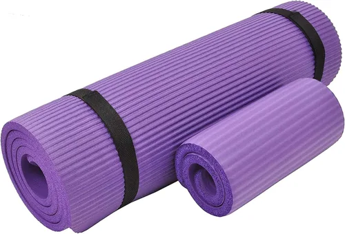 Vista 10 de Fitvids All Purpose 1/2-Inch Extra Thick High Density Anti-Tear Exercise Yoga Mat and Knee Pad with Carrying Strap, Multiple
