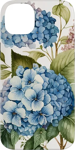 Vista 15 de Watercolour Vintage Blue Hydrangea with Flower Flower Case for iPhone 17
