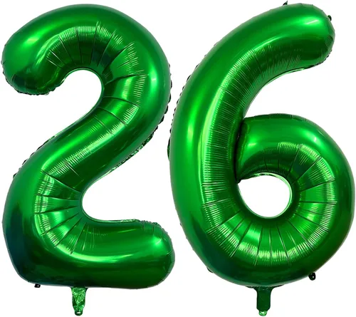 Vista 22 de Globos de color verde oscuro con el número 10 de 40 pulgadas, globos de helio de papel de aluminio de 10 pulgadas para decoración de eventos de 10º