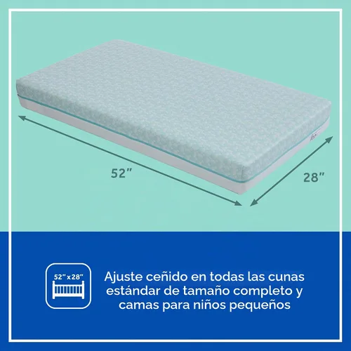 Vista 2 de Sealy Baby Colchón de cuna infantil de 2 etapas Plus ajuste de cama infantil, transpirable, resistente a las manchas, doble firmeza y ligero