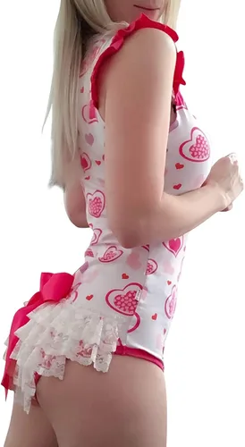 Vista 2 de Littleforbig Mameluco de algodón con estampado de corazones de princesa