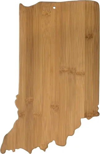 Vista 7 de Tabla para cortar y servir modelo Alabama de Totally Bamboo, de bambú 100%, para cocina y entretenimiento, Alabama, Marrón