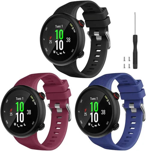 Vista 14 de Compatible con la correa Garmin Forerunner 45S, correa de repuesto deportiva de silicona suave, pulsera de fitness para Garmin Forerunner 45S