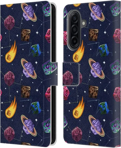 Vista 93 de Head Case Designs Officially Licensed Carla Morrow Colorful Space Dice Patterns Leather Wallet Case Compatible with Samsung Galaxy A07 4G