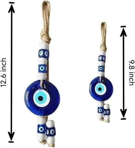 Vista 8 de Amuleto de cristal azul de nazar de mal de ojo de buena suerte, adorno colgante hecho a mano para el hogar, oficina, decoración del automóvil