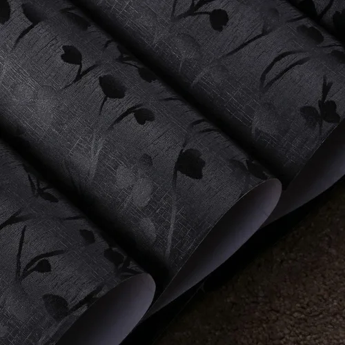 Vista 2 de TAOGIFT Papel adhesivo de vinilo para despegar y pegar, papel de contacto de rama negra, papel tapiz decorativo extraíble para gabinetes