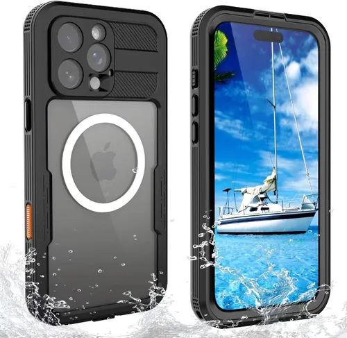 Vista 11 de Funda impermeable para iPhone 15 Plus, protector de pantalla integrado, a prueba de golpes, a prueba de nieve, a prueba de polvo, funda protectora
