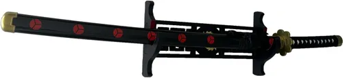 Vista 7 de Katana - Soporte de pared para espada de terciopelo de 1 nivel, patrones de peces dorados, soporte acolchado de espada samurái, soporte de espada