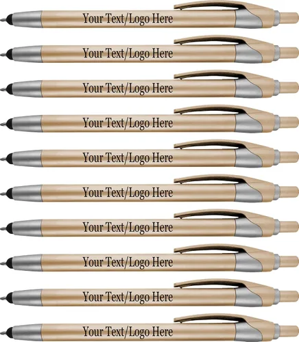 Vista 17 de Paquete de 300 bolígrafos personalizados con logotipo o texto, para marketing, fiestas y eventos, lápiz capacitivo 2 en 1 y bolígrafo compatible