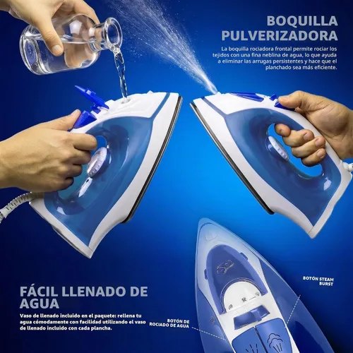 Vista 4 de Utopia Home Plancha de vapor para ropa con suela antiadherente, plancha de ropa de 1200 W con control de termostato ajustable, protección