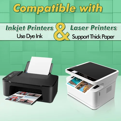 Vista 5 de Papel adhesivo brillante Koala para impresora de inyección de tinta y láser, papel adhesivo fotográfico imprimible, 20 hojas de 8.5x11 pulgadas