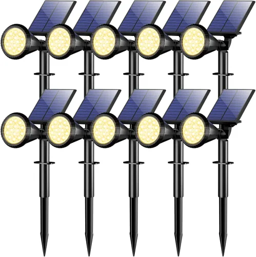 Vista 16 de WELALO Solar Lights Outdoor Waterproof Flag Spotlights 10 Pack (Colored)