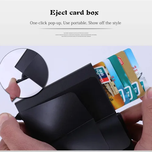 Vista 2 de AINAAN Soporte para tarjetas de crédito, protector de bolsillo frontal, diseño desplegable de aluminio para sostener 7