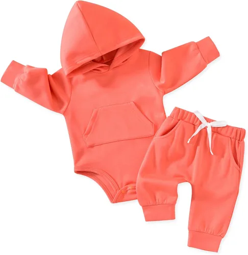 Vista 17 de Aalizzwell Conjunto de sudadera con capucha de invierno para bebé infantil Albaricoque