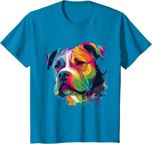 Vista 86 de Colorful American Bulldog American Bully Men Women T-Shirt Asphalt Grey