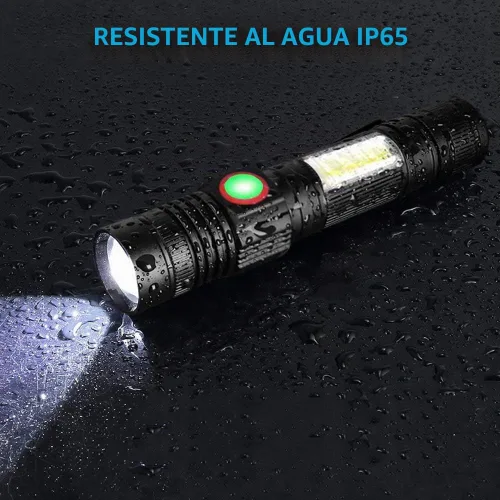 Vista 7 de Hoxida Linterna recargable LED (batería incluida), linterna LED magnética con luz lateral COB, 1200 lúmenes, LED súper brillante, impermeable