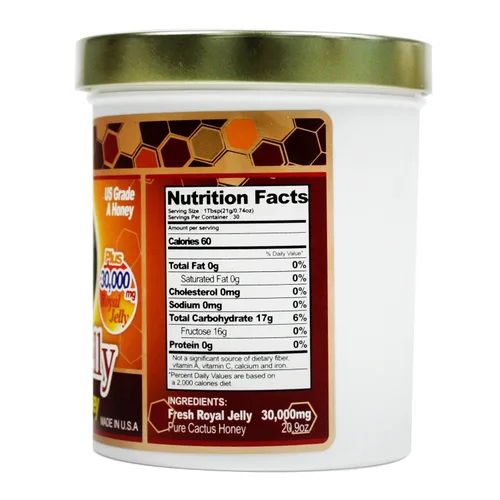 Vista 2 de HIBEE Jalea real fresca en miel de cactus con 30,000 mg de jalea real 22 oz