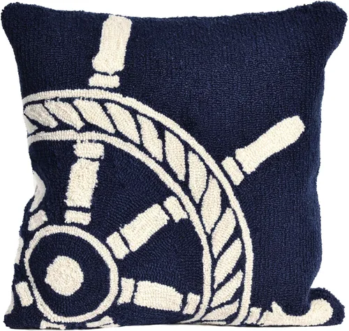 Vista 29 de Liora Manne Decorativo, insertos y fundas Ahoy azul marino, cojines de 18 x 18 pulgadas