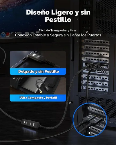 Vista 8 de Highwings Adaptador DisplayPort a HDMI de 4K, Cable Convertidor Adaptador DP a HDMI Unidireccional Macho a Hembra, Adaptador HDMI Compatible