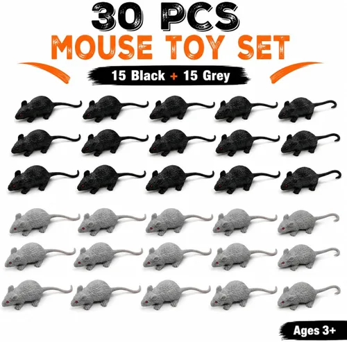 Vista 7 de 30 piezas de mini ratones falsos de ratones falsos realistas ratones falsos ratones pequeños ratones de plástico realista terror figuras de ratón