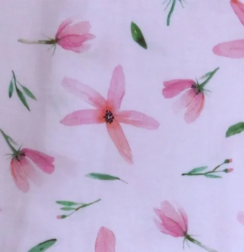 Vista 3 de Pies estampados - Cremalleras dobles - Patrones para niñas - Flores y pájaros - Hecho de seda viscosa de bambú suave
