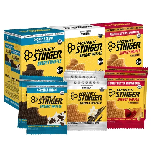 Vista 14 de Honey Stinger Gofle de arce de mantequilla de almendra orgánica, estroopwafel energético para ejercicio, resistencia y rendimiento, nutrición