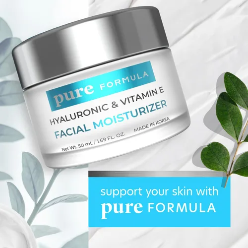 Vista 5 de Hidratante facial diario con ácido hialurónico y vitamina E, reduce las cicatrices del acné, líneas finas, arrugas, crema hidratante de día, cuidado