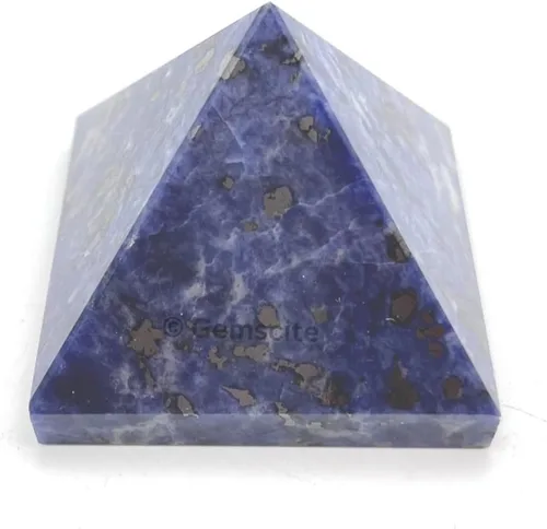 Vista 4 de GEMSCITE Sodalite Pyramid Crystal Healing Stones - 2" Great Pyramid Figurine of Natural Stone Pyramid for Meditation, Reiki, Chakra Balancing and