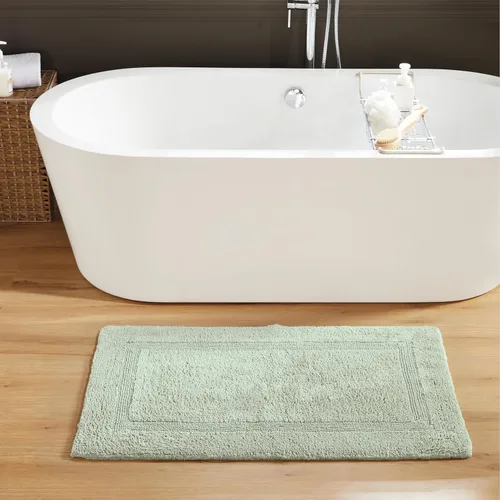 Vista 233 de Better Trends - Juego de 2 alfombras de baño 100% algodón, extra suaves, con borlas, de 17" x 24", alfombra de baño superabsorbente y reversible