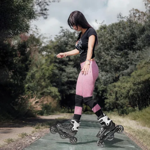 Vista 6 de PAPAISON Patines en línea ajustables para adultos para hombres y mujeres con 3 ruedas de 100 mm, patines de exterior para fitness, velocidad