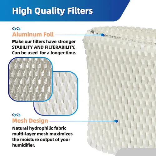 Vista 4 de WF2 - Filtro de humidificador de repuesto para Vicks & Kaz Starry Night Cool Mist Humidificador V3500N V3700 V3100 V3900, apto para filtros de mecha