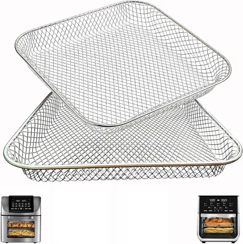Vista 10 de Bandeja de goteo para freidora de aire instantánea Vortex Plus, 2 bandejas de goteo rectangulares antiadherentes mejoradas para freidora instantánea