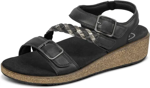 Vista 9 de Orthofeet Sandalias ortopédicas Chloe de cuña de cuero ajustable para mujer