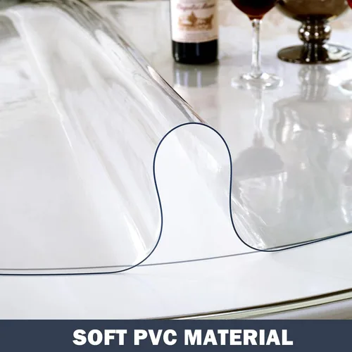 Vista 2 de LovePads - Protector de mesa redondo transparente, 1,5 mm de grosor, 76 cm de plástico, mantel de vinilo impermeable redondo, almohadilla protectora
