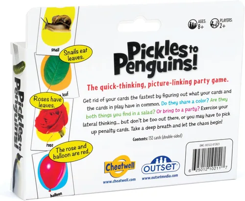Vista 4 de Pickles to Penguins! Edición de viaje - El juego de fiesta de enlace de imágenes de pensamiento rápido - para 2 o más jugadores a partir de 8 años